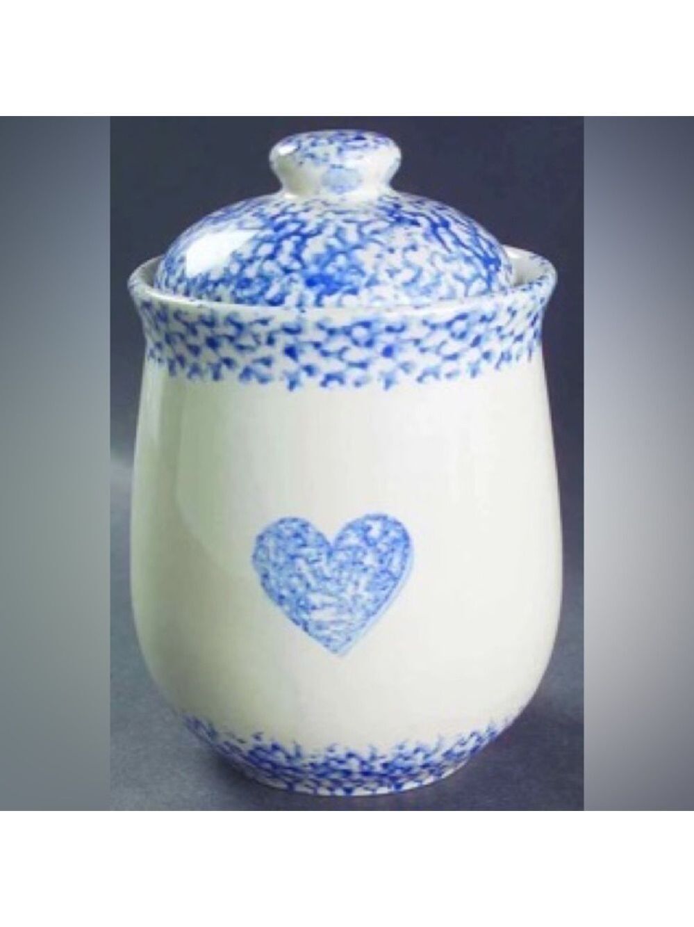 TIENSHAN Sponge Blue Heart Medium Canister & Lid